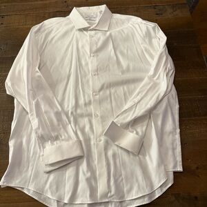 Calvin Klein Men's White Dress Shirt slim fit French cuff